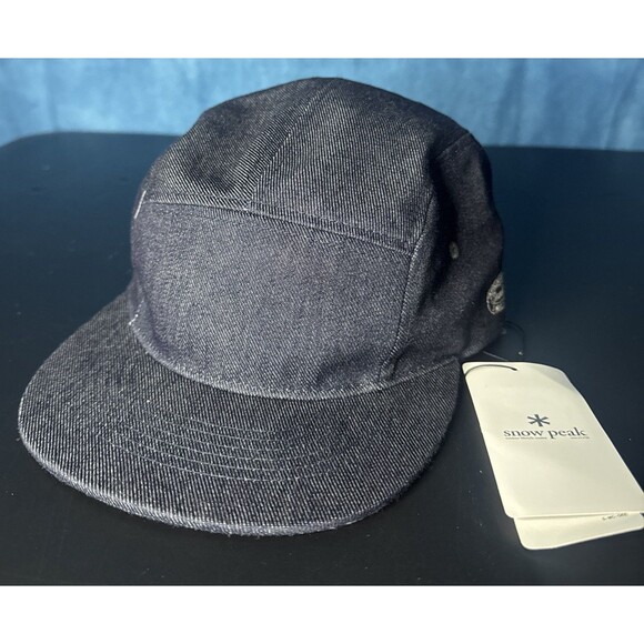 Snow Peak Japan 2L Rain Denim Cap Hat 5-Panel NWT Camp Hiking Sz 2 Indigo - Picture 1 of 7